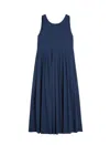 S Max Mara Pleated Dress Long Round Neckline
