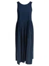 S Max Mara Pleated Skirt Midi Length Dress Scoop Neckline