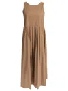 's Max Mara Skirt Pleated Neckline Sleeveless V-back In Beige