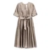 's Max Mara Viola Satin Midi Dress In Brown