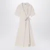 's Max Mara Ecru Wrap Dress In Stretch Poplin