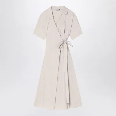 's Max Mara Ecru Wrap Dress In Stretch Poplin
