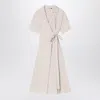 's Max Mara Ecru Wrap Dress In Stretch Poplin