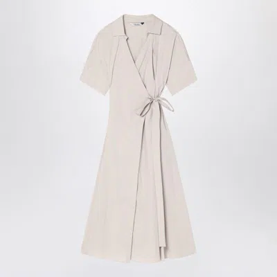 's Max Mara Ecru Wrap Dress In Stretch Poplin