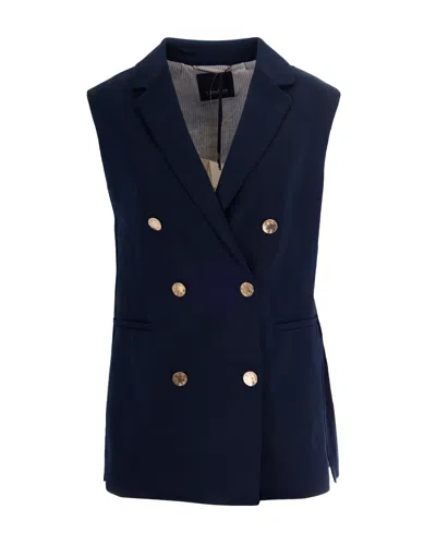 S Max Mara ' Elegant Women's Linen Jacket In Blu Notte