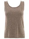 S Max Mara Brown Elica Tank Top In Gold