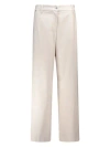 's Max Mara Wide Wool Trousers With Pockets And Loops In Beige