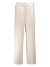 's Max Mara Wide Wool Trousers With Pockets And Loops In Beige
