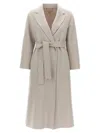S Max Mara Esturia Coat Belted Waist Long Length In Neutral