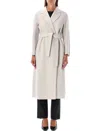 S Max Mara Wool Coat Belted Pockets In Beige