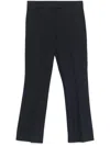 S Max Mara Cady Trousers With Metal Ring Belt In Blue