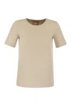 'S MAX MARA 'S MAX MARA FIANCO - SCUBA JERSEY T-SHIRT WITH LOGO