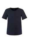 S Max Mara Logo Embroidered Crewneck T-shirt In Marine Blue