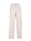 S Max Mara Flannel Trousers Side Bands In Beige