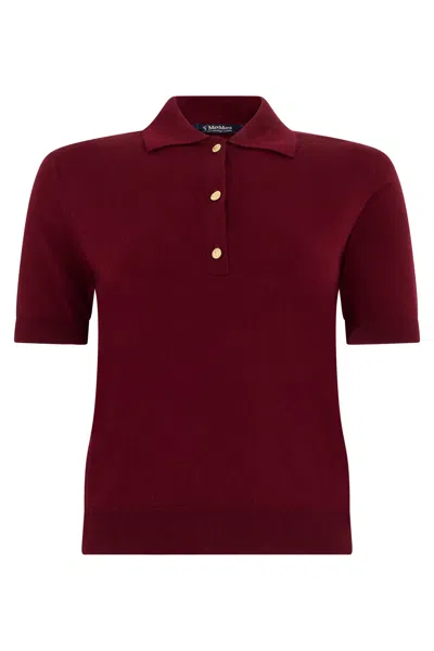 S Max Mara Cotton Silk Polo Shirt Knitwear In Red