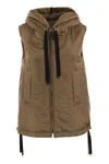 S Max Mara Greengo Sleeveless In Drip Proof Technical Fabric In Brown