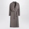 's Max Mara Grey Midi Coat In Drap