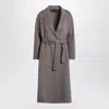 's Max Mara Grey Midi Coat In Drap