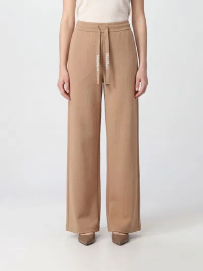 's Max Mara High-waisted Jersey Joggers With Drawstring In Brown