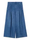 's Max Mara High-waisted Leg Trousers In Size 38 In Blue