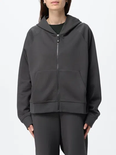 's Max Mara Hooded Cotton Zip-up Sweatshirt With Kangaroo Pocket In Gray
