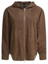 S Max Mara Hooded Jackets With Ribbed Cuffs And Hem In Brown