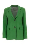 's Max Mara Sofia Single-breasted Linen Blazer In Green