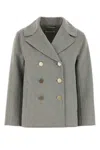 's Max Mara Margot Peacot With Gold Botton In Grey