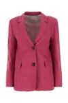 's Max Mara Tyrian Purple Linen Sofia Blazer In Purple