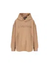 S Max Mara Visiera Hooded Sweatshirt Max Mara Logo Sweatshirts Beige In Brown