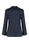 S Max Mara ' Linen Blazer In Blue