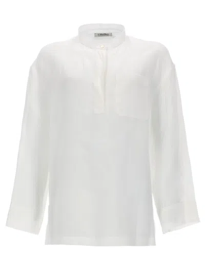 S Max Mara ' Linen Button-up Shirt In White