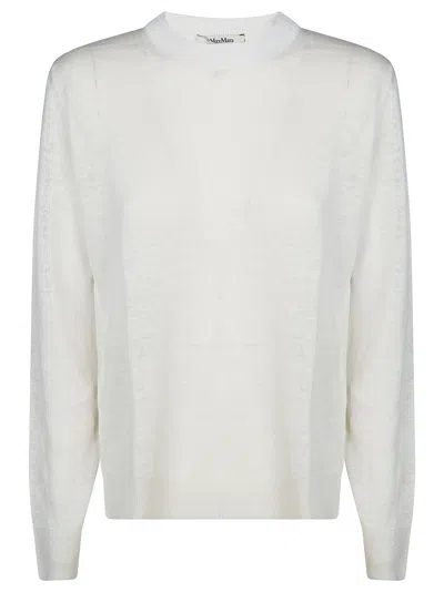 's Max Mara Linen Sweater For Women - Perfect For Ss26 In Bianco
