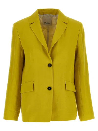 S Max Mara ' Linen Women's Blazer In Yellow