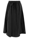 S Max Mara Lirica Poplin Skirt Drawstring Detail In Black