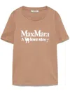 S Max Mara Logo Cotton T Shirt In Brown