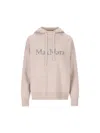 's Max Mara Logo Embellished Knitted Hoodie In Ecru