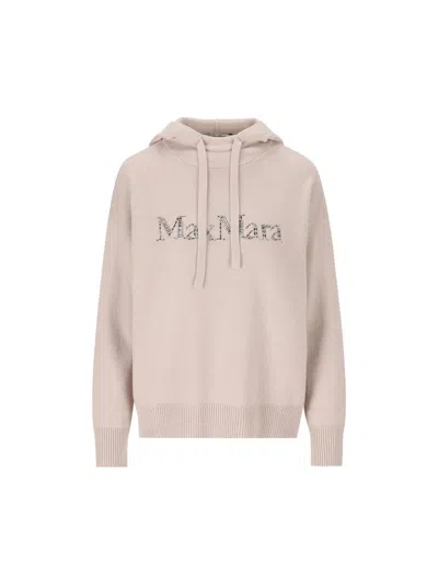 'S MAX MARA 'S MAX MARA LOGO EMBELLISHED KNITTED HOODIE