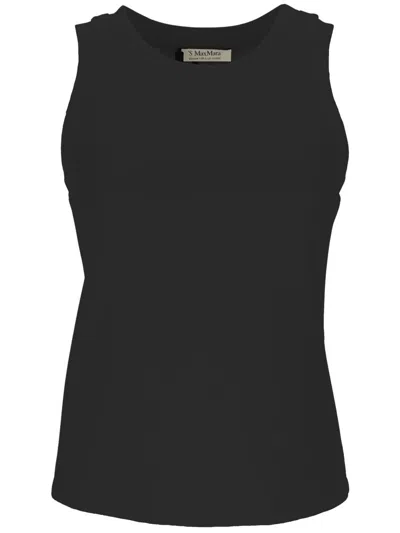 's Max Mara Logo Embroidered Sleeveless Top In Black