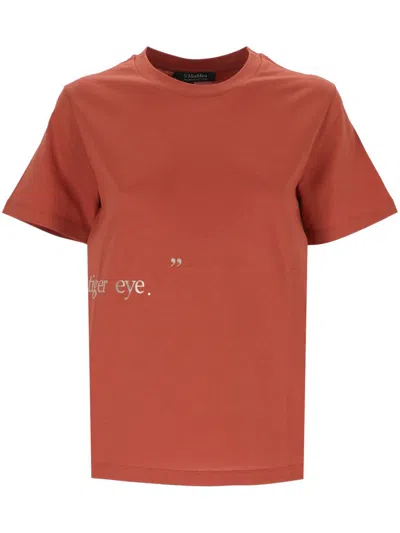 's Max Mara Logo Printed Crewneck T In Orange