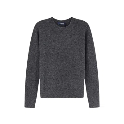 S Max Mara ' Logo-embroidered Elbow Patch Sweater In Gray