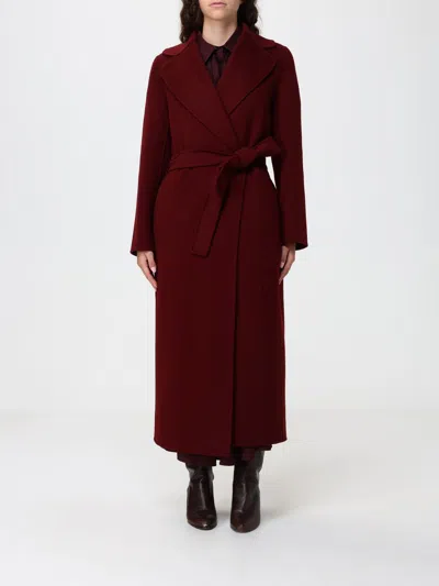 S Max Mara Luna Virgin Wool Coat In Burgundy