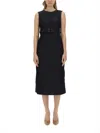 S Max Mara Cotton-blend Denim Shift Dress In Blue