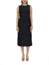 S Max Mara Cotton-blend Denim Shift Dress In Blue