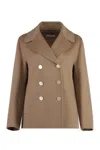 S Max Mara Margot Double-breasted Virgin Wool Jacket In Brown