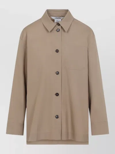 S Max Mara Max Mara Marianne Cotton Poplin Shirt In Brown
