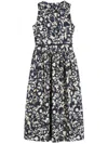 's Max Mara Womens Ecru Marlena Sleeveless Cotton-poplin Midi Dress In Blue