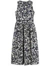 's Max Mara Womens Ecru Marlena Sleeveless Cotton-poplin Midi Dress In Blue