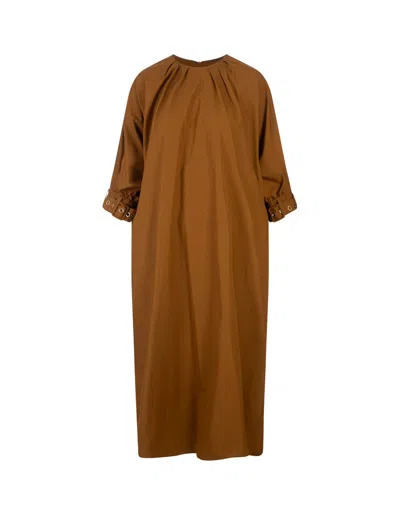 S Max Mara Yellow Melodie Dress In Brown
