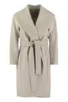 's Max Mara Belted Long-sleeved Coat In Pearl